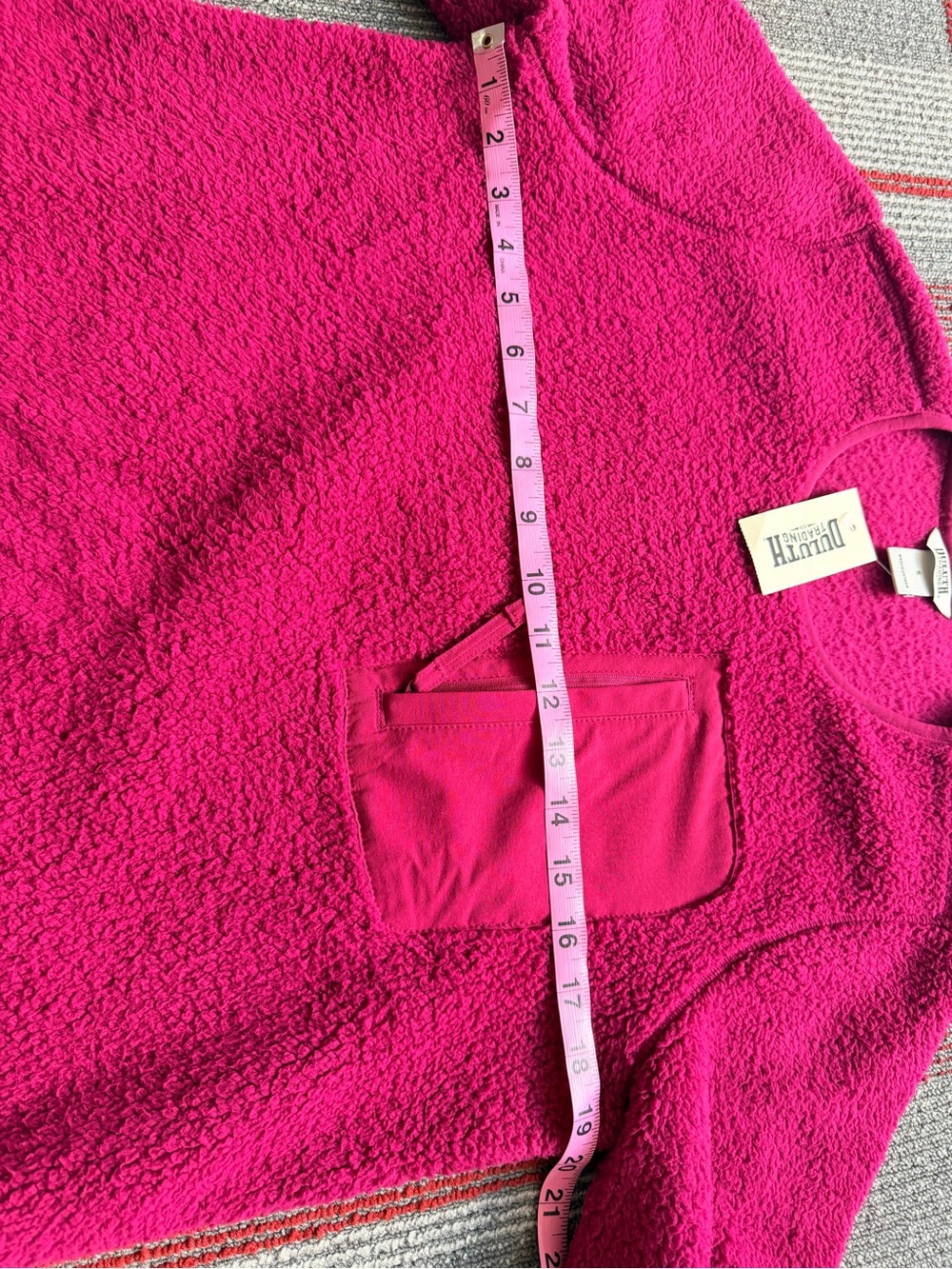 Duluth Trading Co. Sherpa Pullover with Zip Chest Pocket Elbow Patches size S - Picture 3 of 7